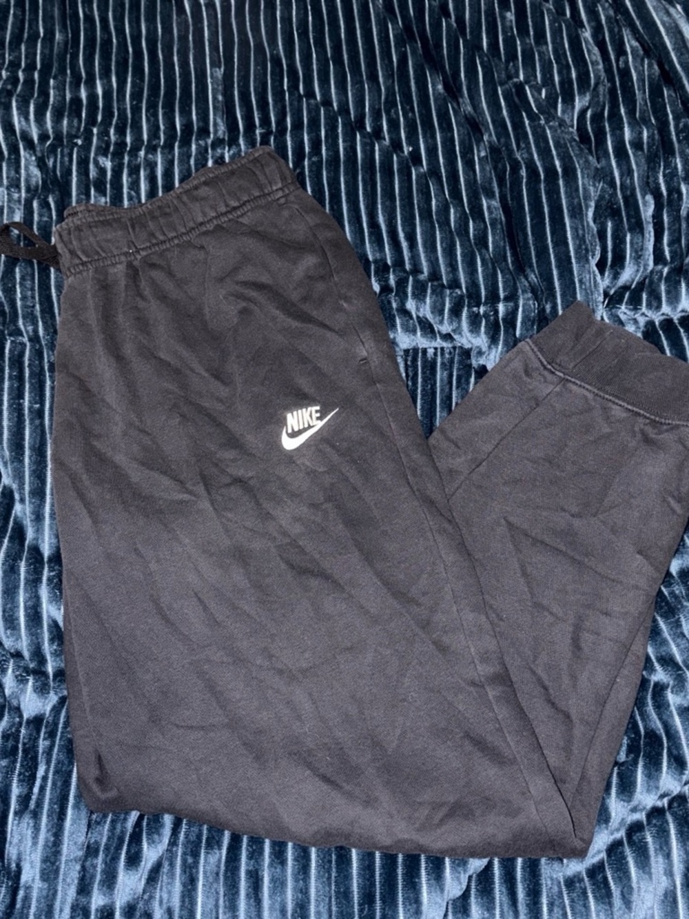 Nike Black Joggers with White Swoosh